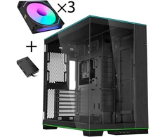 Lian Li O11 Dynamic EVO RGB PC Case Bundle, Mid-Tower, ARGB, Tempered Glass + 3x UNI FAN SL-INF - Juodas