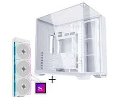 Lian Li O11 Vision Compact Gehäuse Bundle + HydroShift II LCD-S 360TL AiO - baltas