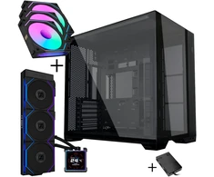 Lian Li O11 Vision Compact PC Case Bundle + HydroShift II LCD-S 360TL AiO + 3x UNI FAN SL-INF 120 Reverse Blade Fans - juodas
