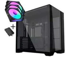 Lian Li O11 Vision Compact PC-Gehäuse Bundle + 3x UNI FAN SL-INF 120 Reverse Blade Lüfter - juodas