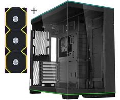 Lian Li O11D EVO RGB, Tempered Glass - juodas + UNI FAN SL Wireless ARGB PWM Fans, 3-pack including controller - 120mm