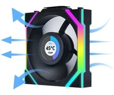 Lian Li UNI FAN SL Wireless LCD korpuso ventiliatorius, ARGB, PWM – Reverse Blade, 120 mm, juodos spalvos