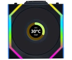 Lian Li UNI FAN SL Wireless LCD korpuso ventiliatorius, ARGB, PWM, 3er-Pack su valdikliu- 120 mm, juodos spalvos