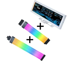 Lian Li "Visual Upgrade Kit" Strimer Wireless 24-Pin RGB Motherboard Cable, Controller + 12V-2x6 GPU Cable Wide &amp; 8.8 Universal Screen - Baltas
