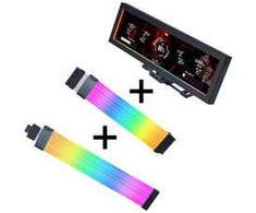 Lian Li "Visual Upgrade Kit" Strimer Wireless 24-Pin RGB Mainboardkabel, Controller + 12V-2x6 GPU-Kabelis Wide &amp; 8.8 Universal Screen - juodas
