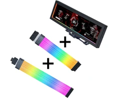 Lian Li "Visual Upgrade Kit" Strimer Wireless 24-Pin RGB Motherboard Cable, Controller + 12V-2x6 GPU Cable Wide &amp; 8.8 Universal Screen - Juodas