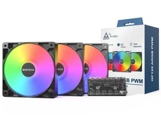 Montech GF120 PWM ARGB korpuso ventiliatorius, 3er Pack – 120mm, juodos spalvos