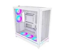 Montech HS01 PRO PC-kompiuterio korpusas, Midi-Tower, ATX, aRGB, Tempered Glass – baltos spalvos
