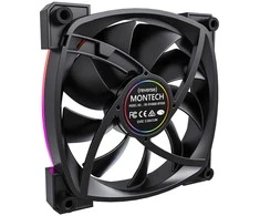 Montech RX140 PWM ARGB Reverse korpuso ventiliatorius - 140mm, juodos spalvos
