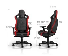 Žaidimų kėdė Noblechairs EPIC Comapct Gaming Chair, Juoda/Carbon/Raudona