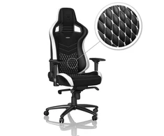 Žaidimų kėdė Noblechairs EPIC Real Leather Gaming Chair, Juoda-balta-raudona