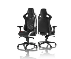 Žaidimų kėdė Noblechairs EPIC Real Leather Gaming Chair, Juoda-balta-raudona