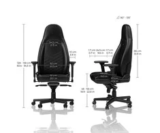 noblechairs ICON - Juodas - PU Leather (Juoda PU Oda) Kėdė