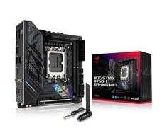 Pagrindinė plokštė ASUS Intel B760 Express / LGA1700 / Mini-ITX / Atmintis DDR5 / Atminties lizdai 2 / 1xPCI-Express 5.0 16x / 2xM.2 / 1xHDMI / 1xDisplayPort / 3xUSB 2.0 / 3xUSB 3.2 / 2xUSB-5  /  STRIXB760-IGAMINGWIFI