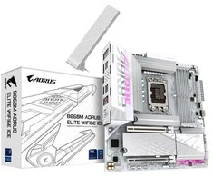 GIGABYTE B860M AORUS ELITE WF6E ICE pagrindinė plokštė – Intel Core Ultra serijos procesoriai, 12+1+2+1 fazių VRM, iki 9200MHz DDR5, 1xPCIe 5.0 + 2xPCIe 4.0 M.2, 2.5GbE 4E, USB