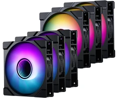 PHANTEKS "6-pack", 3-pack M25 Gen2 D-RGB Standard Fans + 3-pack M25 Gen2 D-RGB Reverse Blade Fans, 120mm - juodas