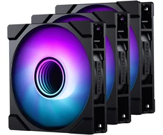PHANTEKS "6-pack", 3-pack M25 Gen2 D-RGB Standard Fans + 3-pack M25 Gen2 D-RGB Reverse Blade Fans, 120mm - juodas