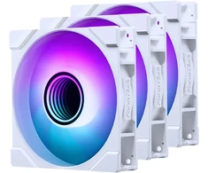 PHANTEKS "6-Pack" 3-Pack M25 Gen2 D-RGB Standard Fans + 3-Pack M25 Gen2 D-RGB Reverse Blade Fans, 120mm - Baltas