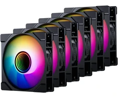 PHANTEKS "Build Kit" 6x M25 Gen2 PWM D-RGB Reverse Blade Fans, 120mm - juodas
