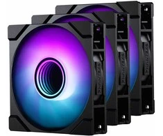 PHANTEKS M25 Gen2 PWM D-RGB korpuso ventiliatorius, 3er-Pack – 120mm, juodos spalvos