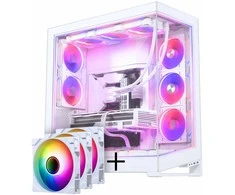 PHANTEKS NV-Series NV9 MK2 PC-Gehäuse, EATX, DRGB, Tempered Glass - baltas + M25 Gen2 PWM D-RGB Lüfter 3er-Pack - Reverse Blade, 140mm, baltas + DRGB Kit