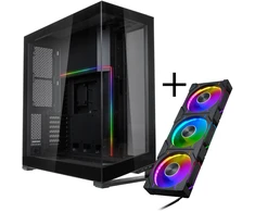 Phanteks NV7 E-ATX case, Tempered Glass, ARGB + D30 PWM Regular Airflow D-RGB Fans, 3-pack - 120mm, juodas