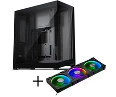 Phanteks NV9 E-ATX case, Tempered Glass, ARGB + D30 PWM Regular Airflow, D-RGB fan, 3-pack - 140mm, juodas