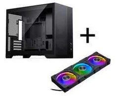 PHANTEKS XT M3 PC-Gehäuse, Mini-Gehäuse + D30 PWM Regular Airflow D-RGB Lüfter, 3er Pack, juodas