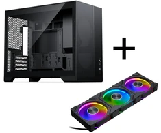 PHANTEKS XT M3 PC Case, Mini Case + D30 PWM Regular Airflow D-RGB Fans, Pack of 3, Juodas