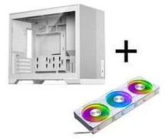 Phanteks XT M3 PC-Gehäuse, Mini-Gehäuse + D30 PWM Regular Airflow D-RGB Lüfter, 3er Pack, baltas