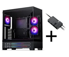 „Phanteks XT View Matrix“ korpusų rinkinys, „Midi-Tower“, E-ATX, grūdintas stiklas + „Nxlinq V2“ šakotuvas – juodas