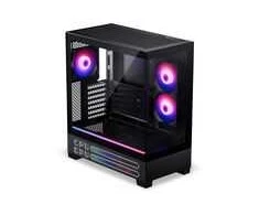 Phanteks XT View Matrix PC Case, Mid-Tower, E-ATX, Tempered Glass, Matrix LED – Juodas