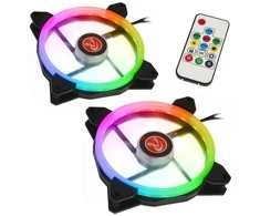 Raijintek IRIS 14 Rainbow RGB LED korpuso ventiliatoriai, 2-Part Set su valdikliu – 140mm