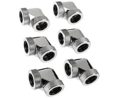 Raijintek Pelias D160906, 16mm, 90 degree Adapteris – 6-pack, sidabrinis