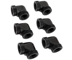 Raijintek Pelias D160906, 16mm, 90-degree Adapteris – 6-pack, juodas