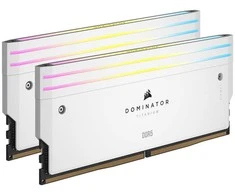 Stacionarių kompiuterių atmintis CORSAIR RAM DOMINATOR TITANIUM CMP32GX5M2B6000C30W RGB 32GB (2 x 16GB), Baltos spalvos