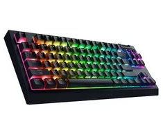 Klaviatūra Razer Gamingowa belaidė BlackWidow V4 Tenkeyless HyperSpeed, RGB - oranžinis dotykowe Switches, ISO (DE) (RZ03-05480400-R3G1)