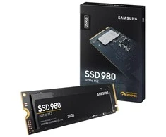 Kietasis diskas SSD Samsung 980/250 GB/SSD form factor M.2 2280/SSD sąsaja M.2 NVME/Rašymo greitis 1300 MB/s/Skaitymo greitis 2900 MB/s/MZ-V8V250BW
