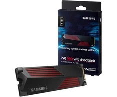Kietasis diskas SSD SAMSUNG 990 PRO with Heatsink, 4TB, M.2, PCIe Gen4, NVMe, TLC, Rašymo greitis 6900 MBytes/sec, Skaitymo greitis 7450 MBytes/sec, TBW 2400 TB, MTBF 1500000 hours, MZ-V9P4T0CW