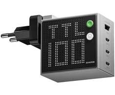 SHARGE Pixel 100 GaN Charger, 100W, 3x USB-C, 1x USB-A - pilkas