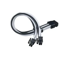 SilverStone SilverStone EPS 8-Pin zu EPS/ATX 4+4-Pin Kabelis, 300mm - juodas/baltas