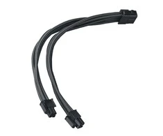 SilverStone EPS 8-Pin to EPS/ATX 4+4-Pin Cable, 300mm - juodos spalvos