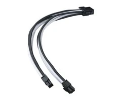 SilverStone SilverStone EPS 8-Pin zu EPS/ATX 4+4-Pin Kabelis, 300mm - juodas/baltas