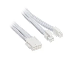 SilverStone maitinimo prailginimo kabelis SST-PP07E-EPS8W-V2, EPS 12V 8pin (4+4) (baltas, 30cm)