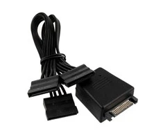 SilverStone SATA 15 kontaktų - SATA 15 kontaktų x3, 1,8m, Juoda (SST-CP06-L)