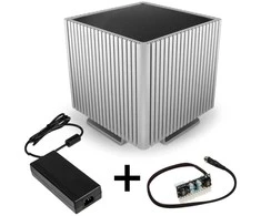 Streacom DB4 Fanless Cube-Gehäuse + Nano 120 Watt įkroviklis - sidabrinis