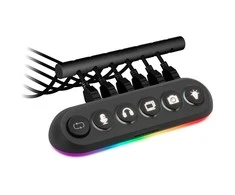 Streamplify HUB DECK 5, 4x USB 3.0, 1x USB 2.0, RGB, 12V, EU Power Cord – juodos spalvos