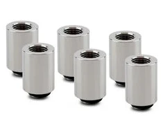 Thermal Grizzly DeltaMate Extender Fitting – MF28, Gloss nickel, 6er-Pack