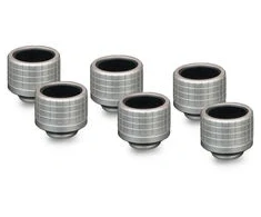 Thermal Grizzly DeltaMate Fitting, Messing, G1/4”-Gewinde - nickel, HT16, 6er-Pack