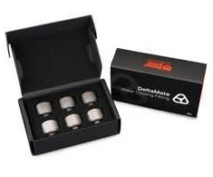 Thermal Grizzly DeltaMate Compression Fitting, Brass, G1/4″ Thread – Nickel, ST16, Pack of 6
